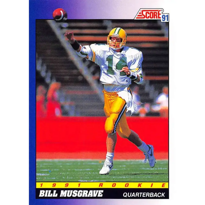 1991 Score #569 Bill Musgrave EX Excellent RC Rookie Oregon Ducks Football Card - Football Card Single