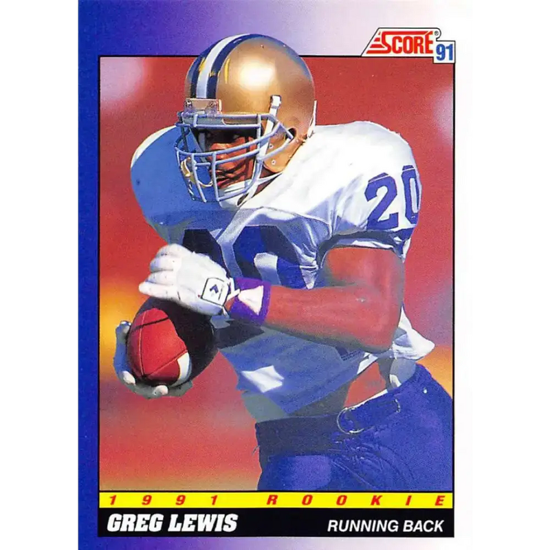 1991 Score #571 Greg Lewis EX Excellent RC Rookie Washington Huskies Football Card - Football Card Single