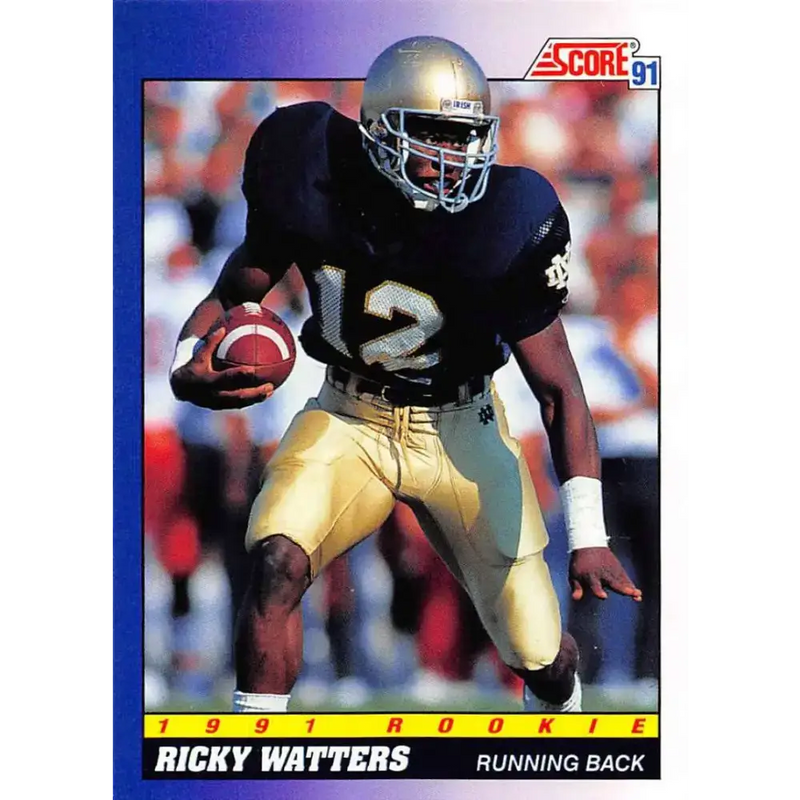 1991 Score #575 Ricky Watters EX Excellent RC Rookie Notre Dame Fighting Irish Football Card - Football Card Single