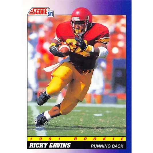 1991 Score #582 Ricky Ervins EX Excellent RC Rookie USC Trojans Football Card - Football Card Single