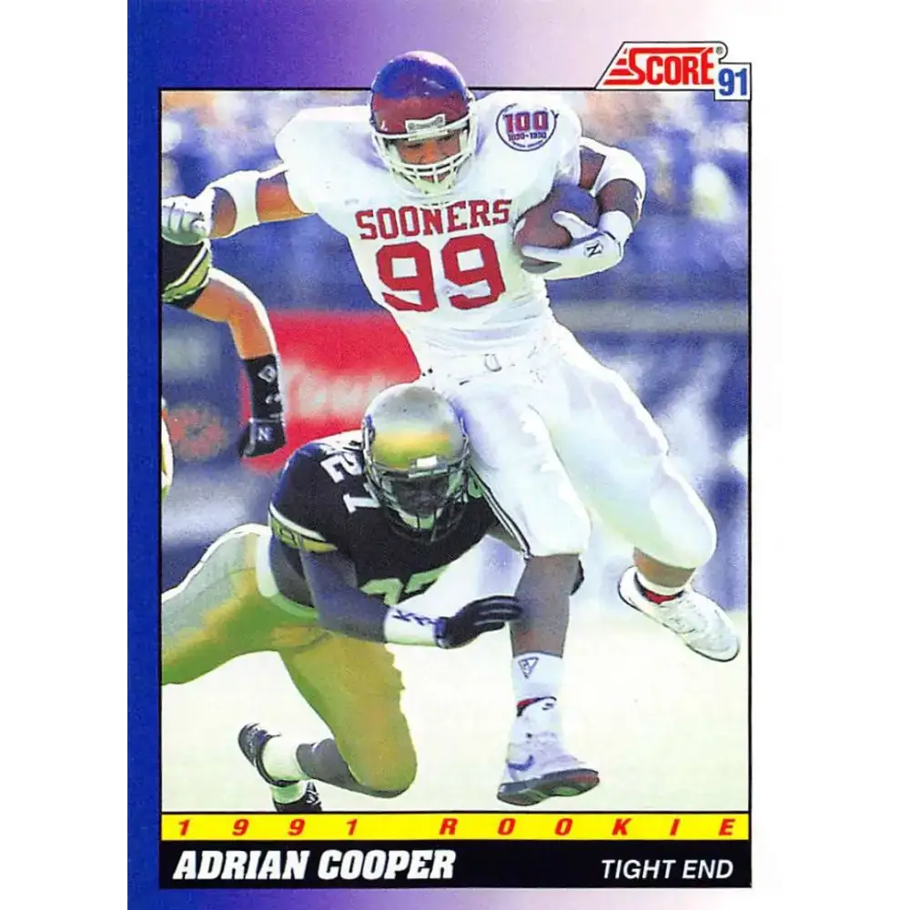 1991 Score #587 Adrian Cooper EX Excellent RC Rookie Oklahoma Sooners Football Card - Football Card Single