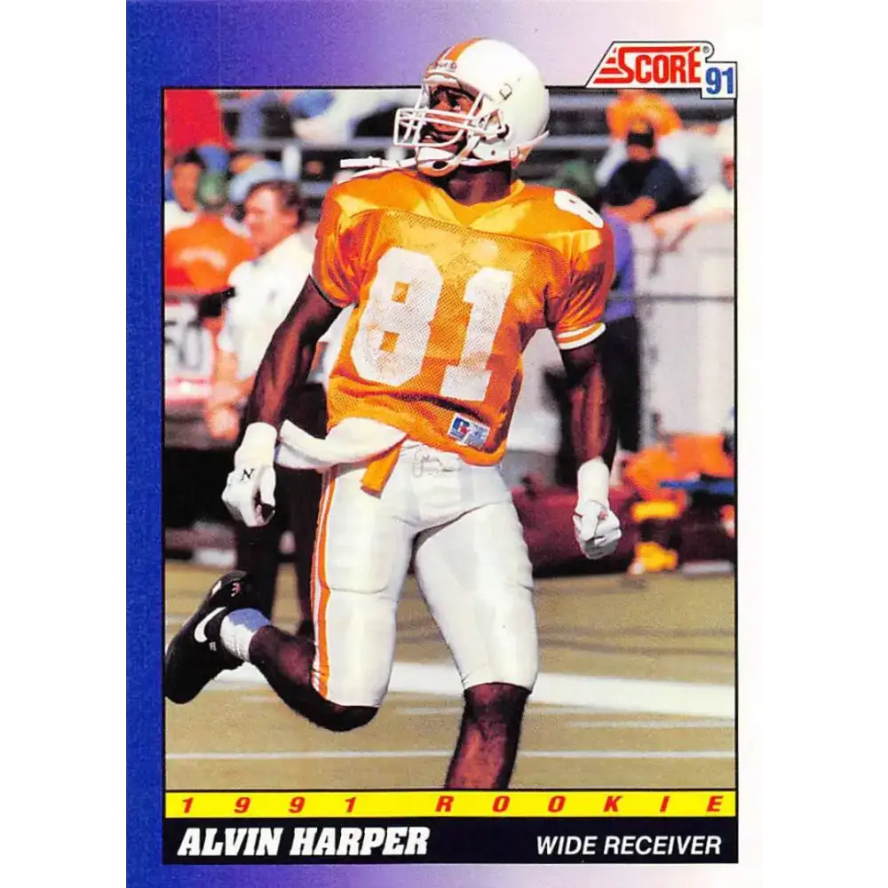 1991 Score #589 Alvin Harper EX Excellent RC Rookie Tennessee Volunteers Football Card - Football Card Single