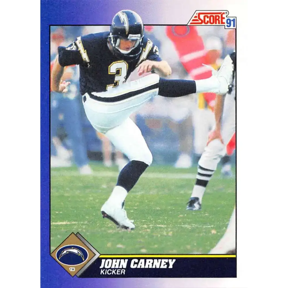 1991 Score #590 John Carney EX Excellent San Diego Chargers Football Card - Football Card Single