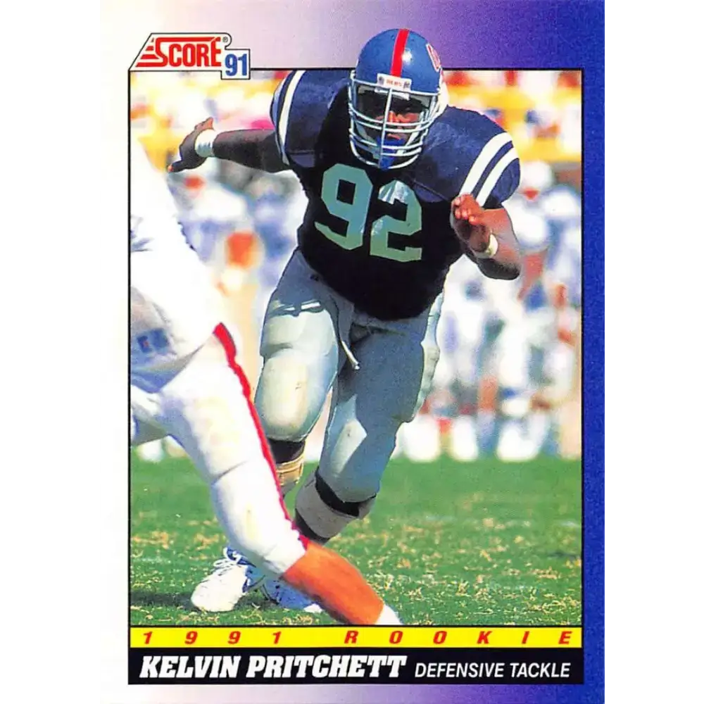 1991 Score #599 Kelvin Pritchett EX Excellent RC Rookie Ole Miss Rebels Football Card - Football Card Single