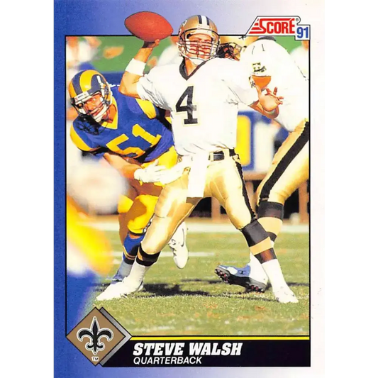 1991 Score #60 Steve Walsh EX Excellent New Orleans Saints Football Card - Football Card Single