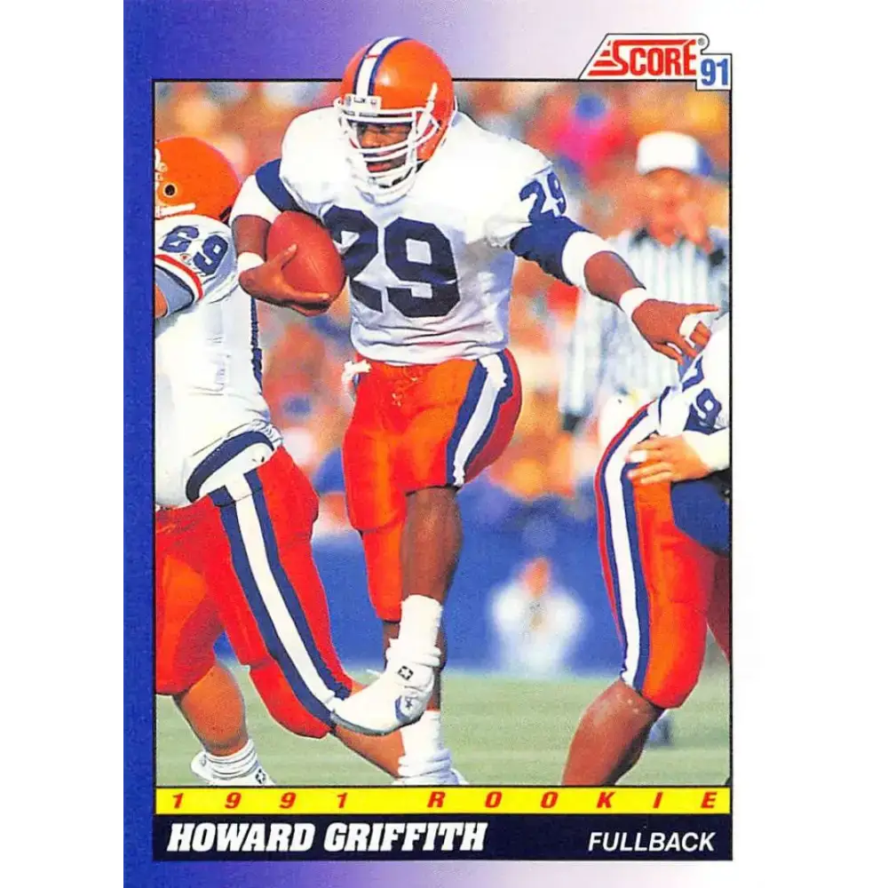 1991 Score #602 Howard Griffith EX Excellent RC Rookie Illinois Fighting Illini Football Card - Football Card Single