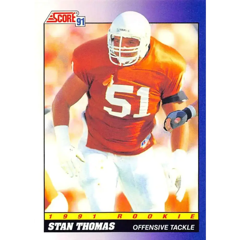 1991 Score #609 Stan Thomas EX Excellent RC Rookie Texas Longhorns Football Card - Football Card Single
