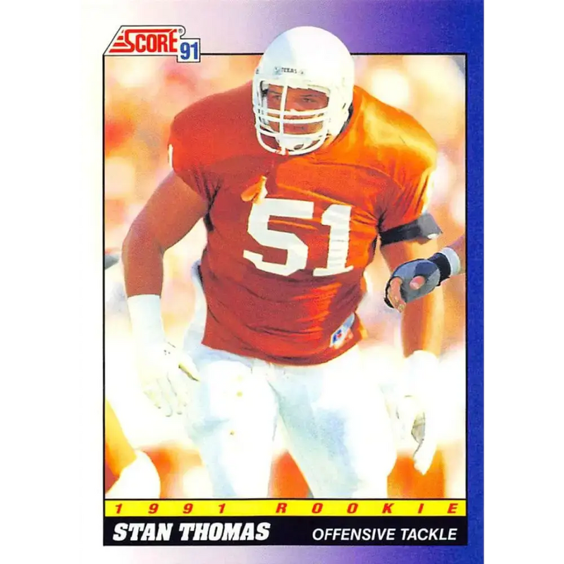 1991 Score #609 Stan Thomas EX Excellent RC Rookie Texas Longhorns Football Card - Football Card Single