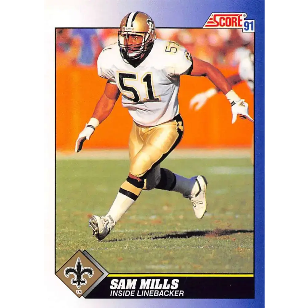 1991 Score #61 Sam Mills EX Excellent New Orleans Saints Football Card - Football Card Single