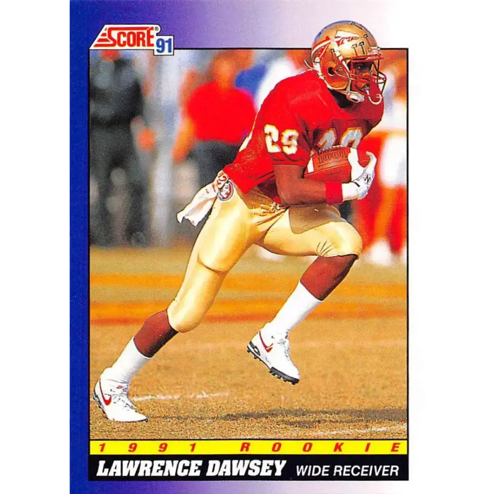1991 Score #612 Lawrence Dawsey EX Excellent RC Rookie Florida State Seminoles Football Card - Football Card Single