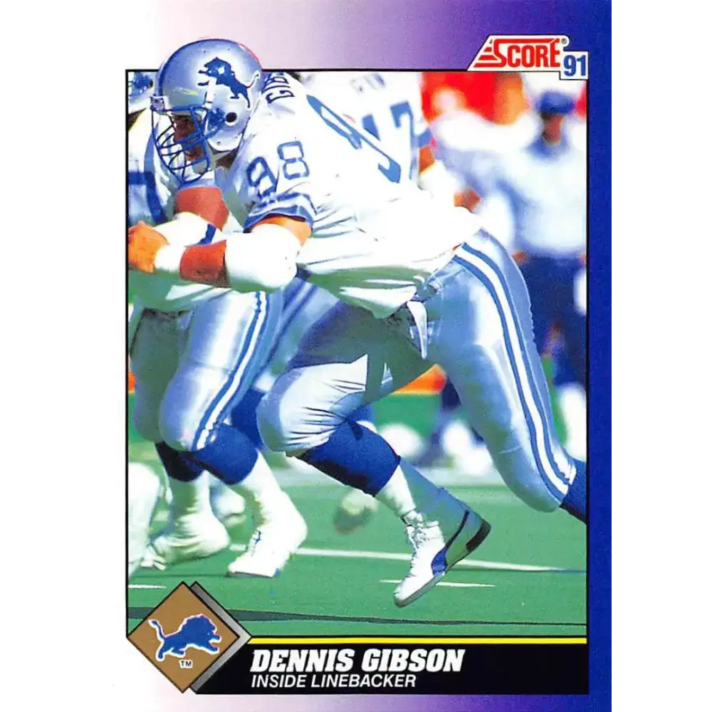 1991 Score #613 Dennis Gibson EX Excellent Detroit Lions Football Card - Football Card Single