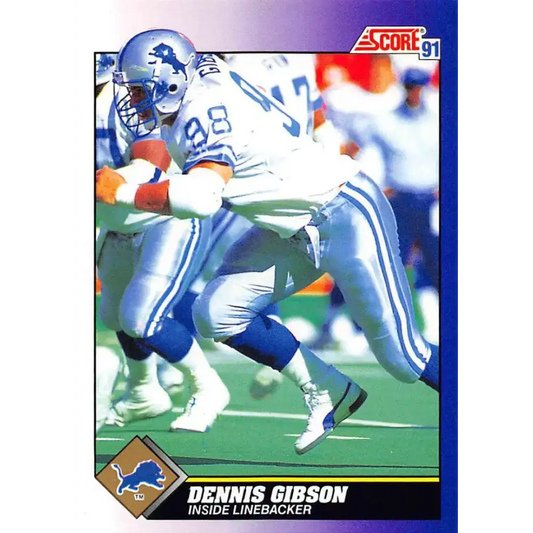 1991 Score #613 Dennis Gibson EX Excellent Detroit Lions Football Card