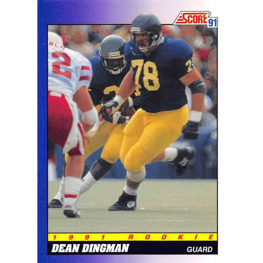1991 Score #614 Dean Dingman EX Excellent RC Rookie Michigan Wolverines Football Card - Football Card Single