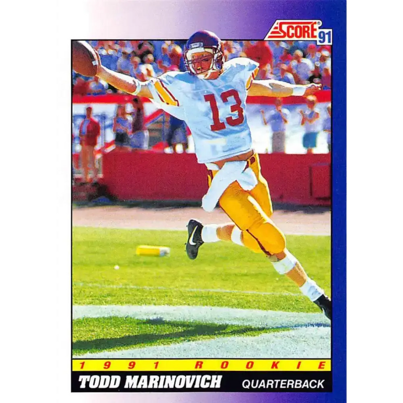 1991 Score #616 Todd Marinovich EX Excellent RC Rookie USC Trojans Football Card - Football Card Single