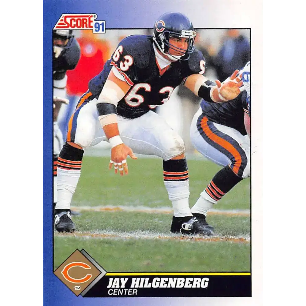 1991 Score #63 Jay Hilgenberg EX Excellent Chicago Bears Football Card - Football Card Single