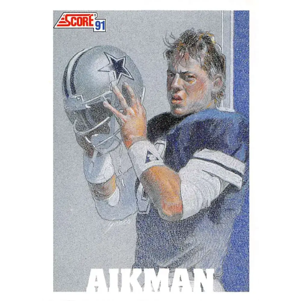 1991 Score #631 Troy Aikman EX Excellent Dallas Cowboys Football Card - Football Card Single