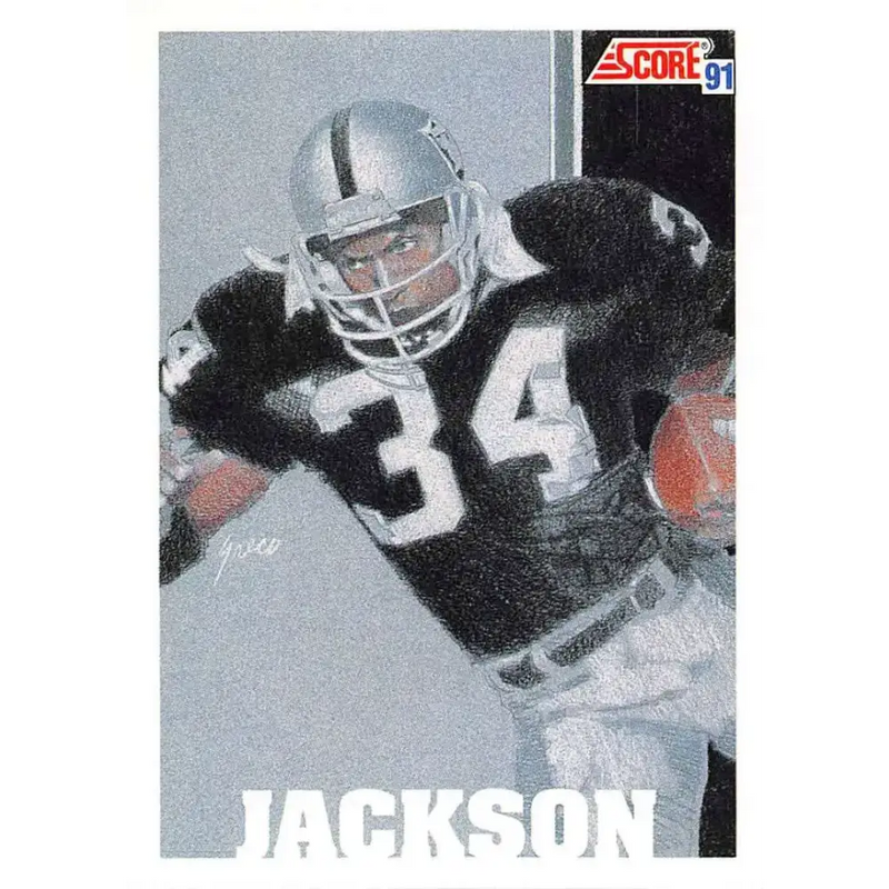 1991 Score #641 Bo Jackson EX Excellent Los Angeles Raiders Football Card