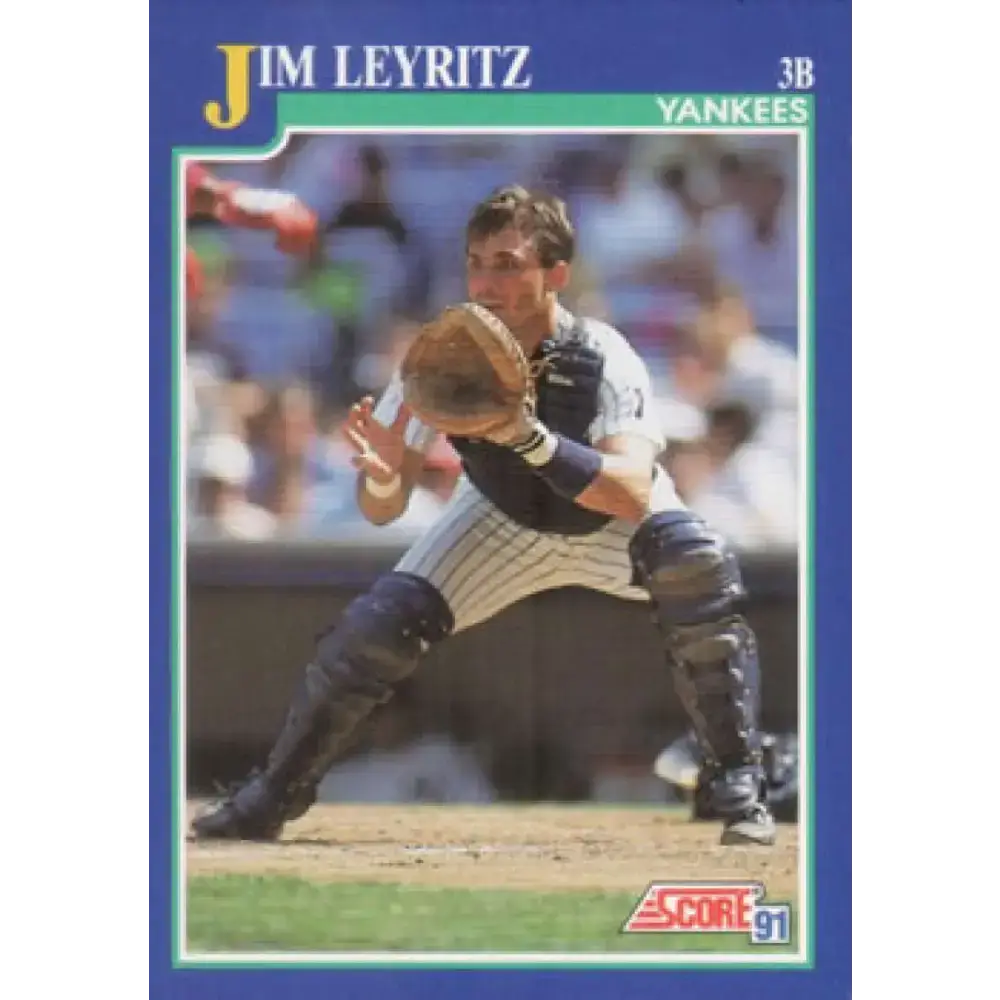 1991 Score #65 Jim Leyritz NM-MT New York Yankees Baseball Card - Baseball Card Single