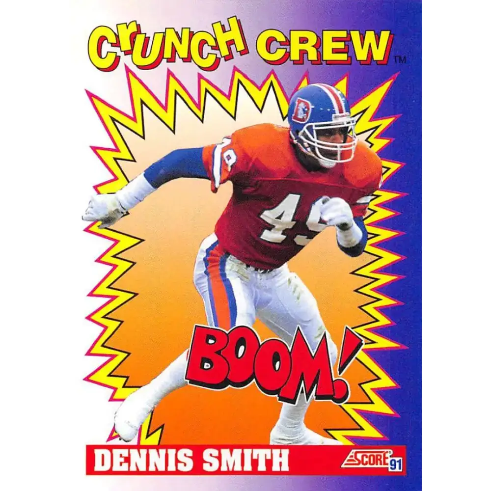 1991 Score #654 Dennis Smith EX Excellent Denver Broncos Football Card - Football Card Single