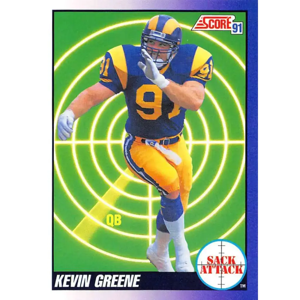 1991 Score #658 Kevin Greene EX Excellent Los Angeles Rams Football Card - Football Card Single