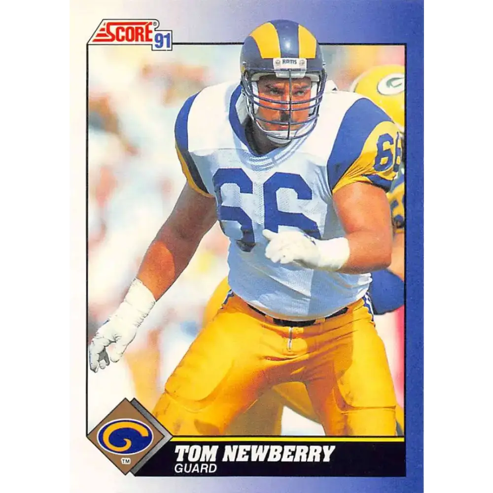 1991 Score #66 Tom Newberry EX Excellent Los Angeles Rams Football Card - Football Card Single