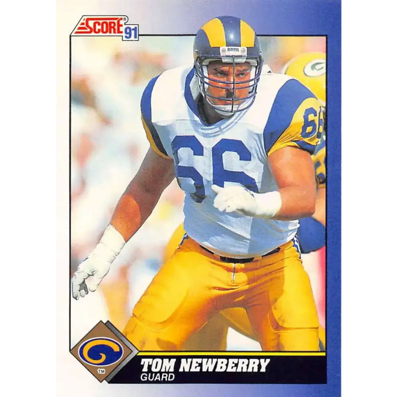 1991 Score #66 Tom Newberry EX Excellent Los Angeles Rams Football Card - Football Card Single