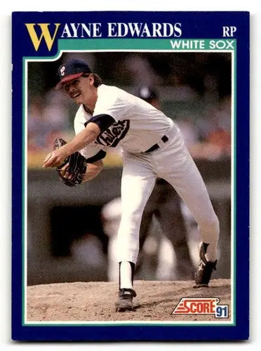 Original gloss Wayne Edwards Chicago White Sox baseball card from 1991 Score series
