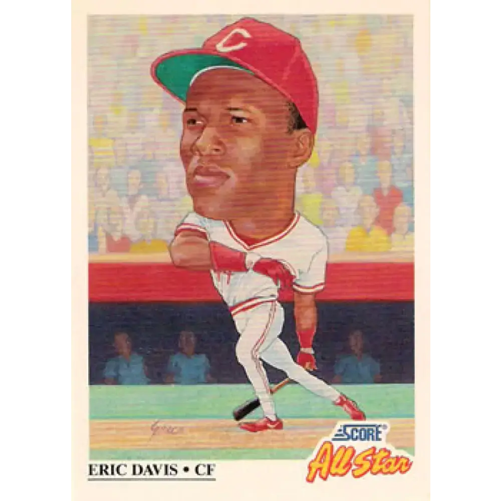 1991 Score #669 Eric Davis AS NM-MT Cincinnati Reds Baseball Card - Baseball Card Single