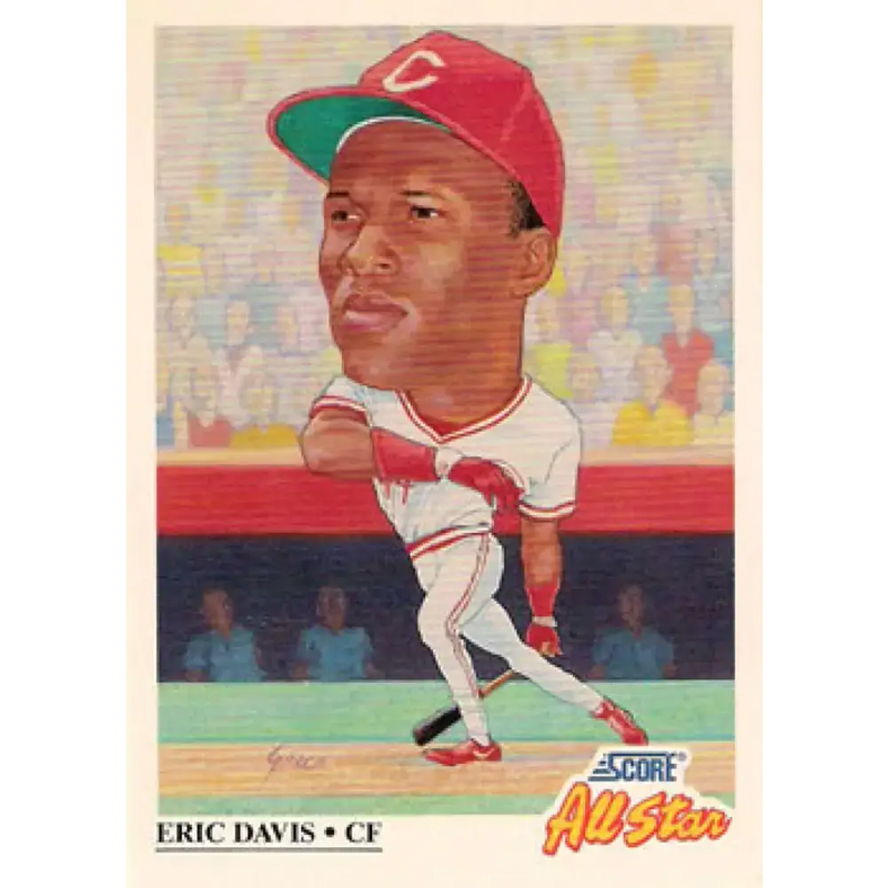1991 Score #669 Eric Davis AS NM-MT Cincinnati Reds Baseball Card - Baseball Card Single