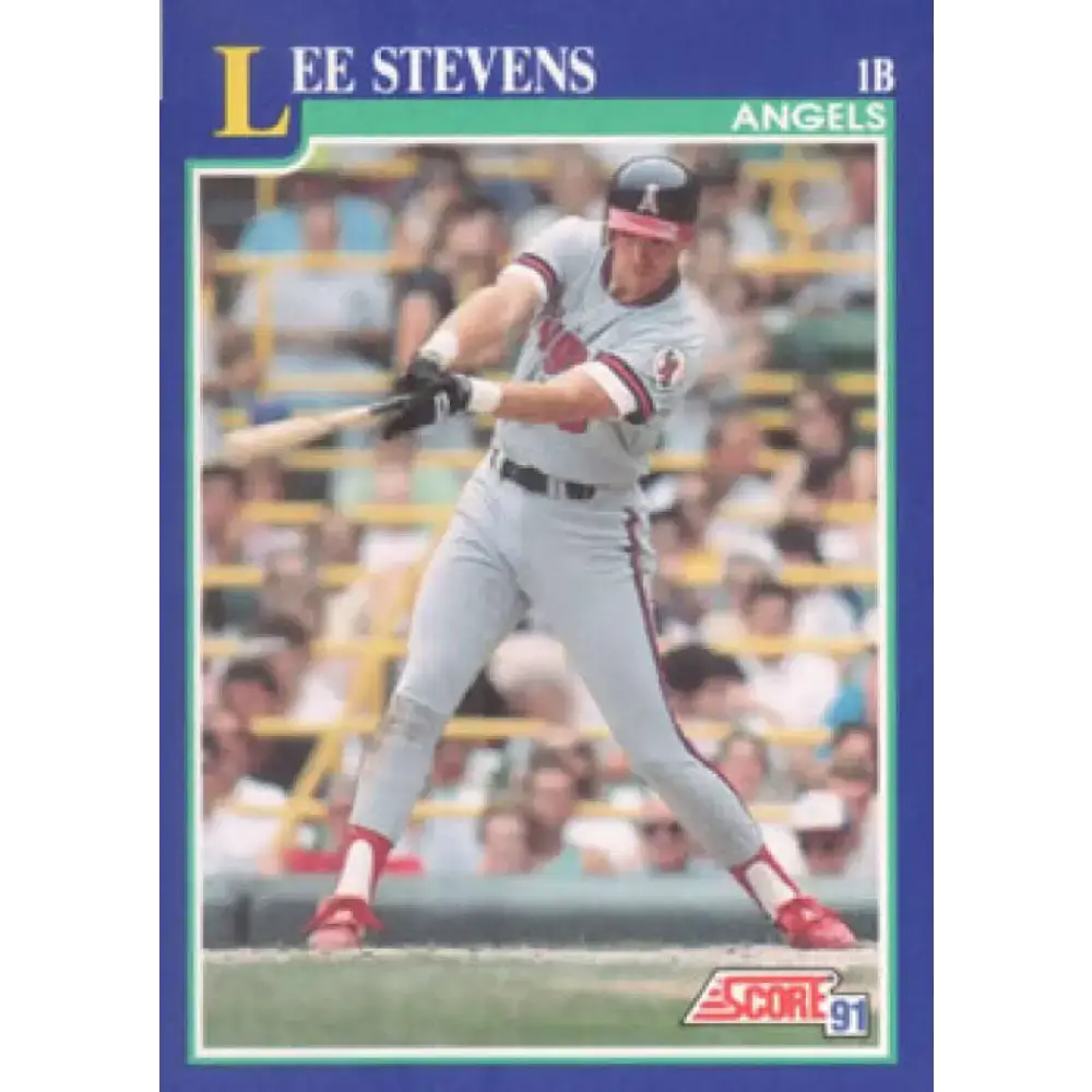 1991 Score #67 Lee Stevens NM-MT California Angels Baseball Card - Baseball Card Single