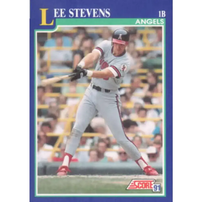 1991 Score #67 Lee Stevens NM-MT California Angels Baseball Card - Baseball Card Single