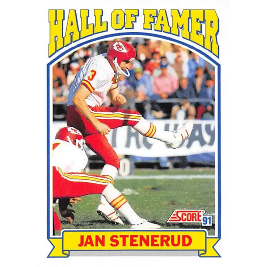 1991 Score #670 Jan Stenerud EX Excellent Kansas City Chiefs Football Card