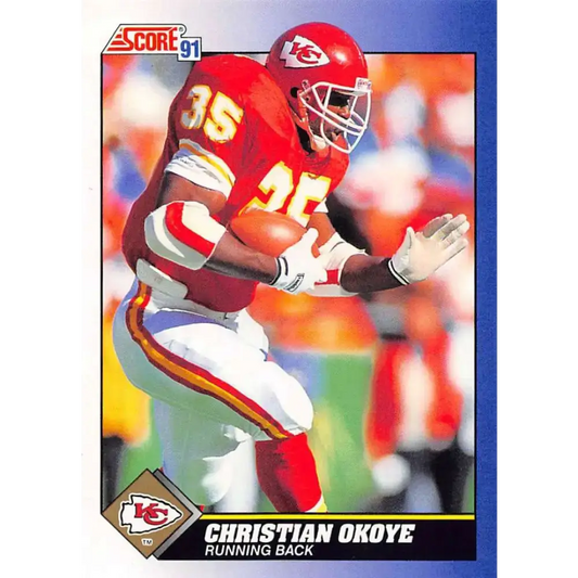 1991 Score #70 Christian Okoye EX Excellent Kansas City Chiefs Football Card - Football Card Single