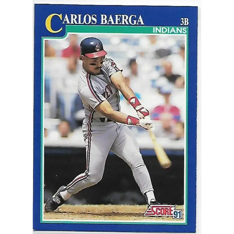 1991 Score #74 Carlos Baerga NM-MT Cleveland Indians Baseball Card - Baseball Card Single