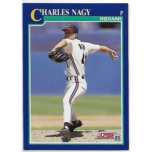 1991 Score #75 Charles Nagy NM-MT Cleveland Indians Baseball Card - Baseball Card Single