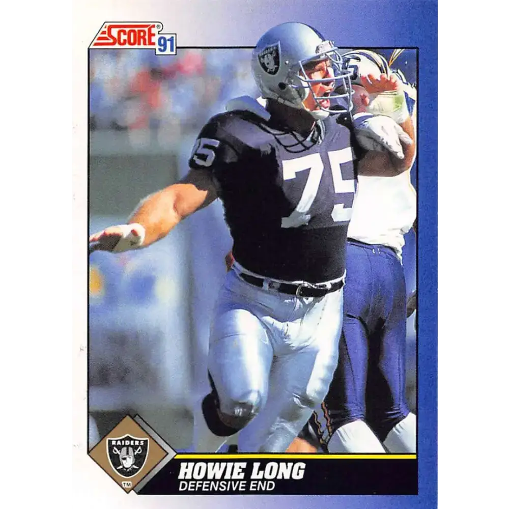 1991 Score #75 Howie Long EX Excellent Los Angeles Raiders Football Card - Football Card Single