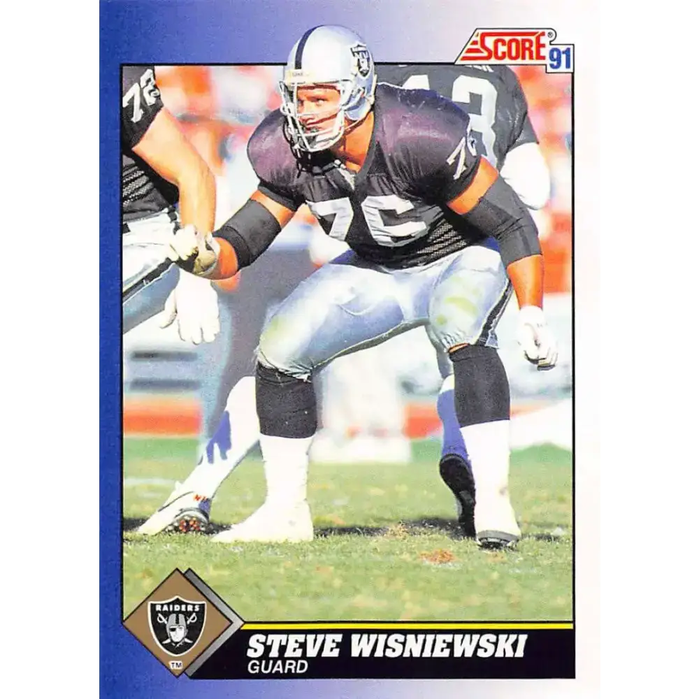 1991 Score #76 Steve Wisniewski EX Excellent Los Angeles Raiders Football Card - Football Card Single