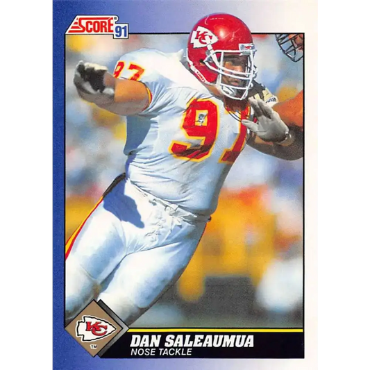 1991 Score #78 Dan Saleaumua EX Excellent Kansas City Chiefs Football Card - Football Card Single
