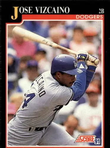 Original gloss 1991 Score Jose Vizcaino UER baseball card sold by Dodgers team