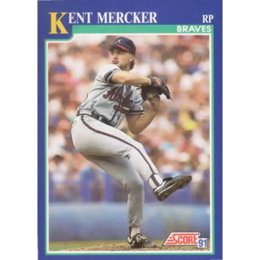 1991 Score #79 Kent Mercker NM-MT Atlanta Braves Baseball Card - Baseball Card Single