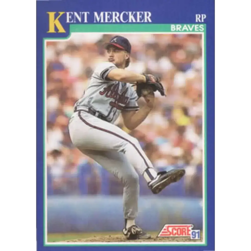 1991 Score #79 Kent Mercker NM-MT Atlanta Braves Baseball Card - Baseball Card Single