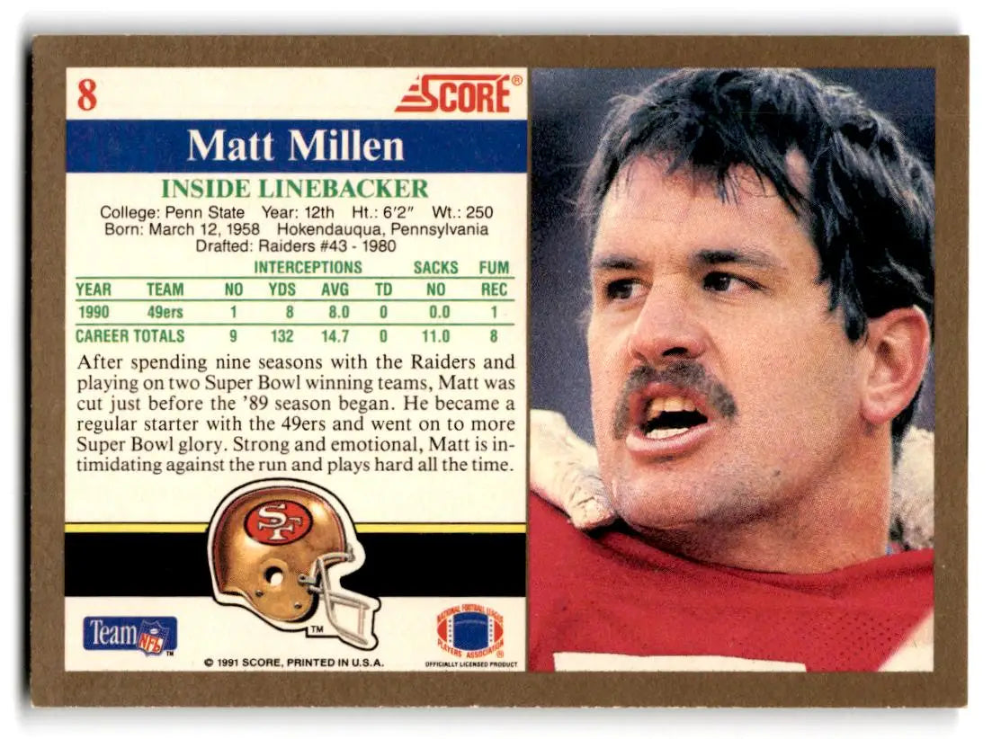 1991 Score #8 Matt Millen - Football Card Single