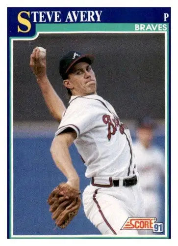 Original gloss Steve Avery baseball card from 1991 Score #80 featuring Steve Avery or Simply Sandoval