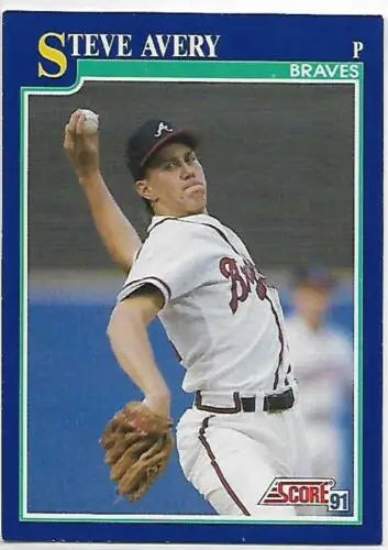 1991 Score #80 Steve Avery NM Near Mint Braves baseball card with original gloss