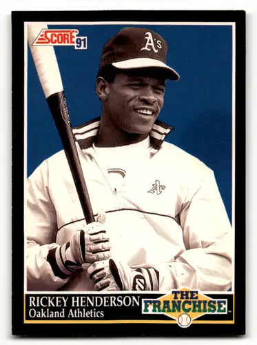 1991 Score #857 Rickey Henderson EX/NM Athletics FRAN ID:63932 - Baseball Card Single