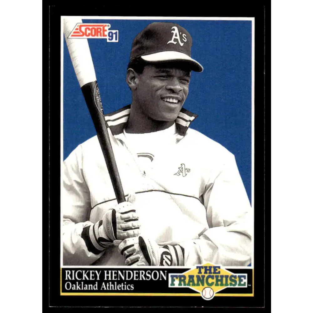 1991 Score #857 Rickey Henderson NM-MT Oakland Athletics Baseball Card - Baseball Card Single