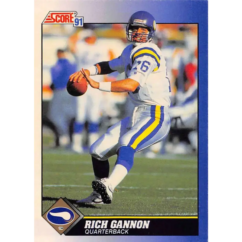 1991 Score #86 Rich Gannon EX Excellent Minnesota Vikings Football Card - Football Card Single