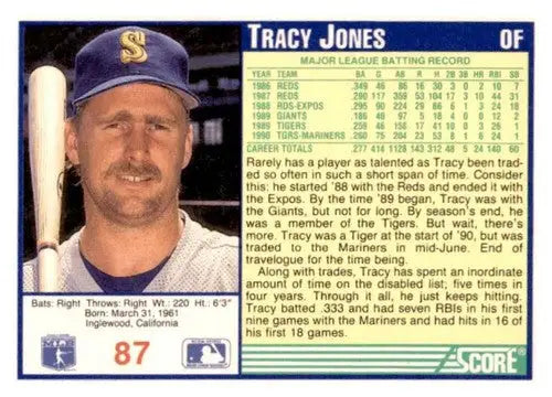 1991 Score #87 Tracy Jones EX/NM - Baseball Card Single