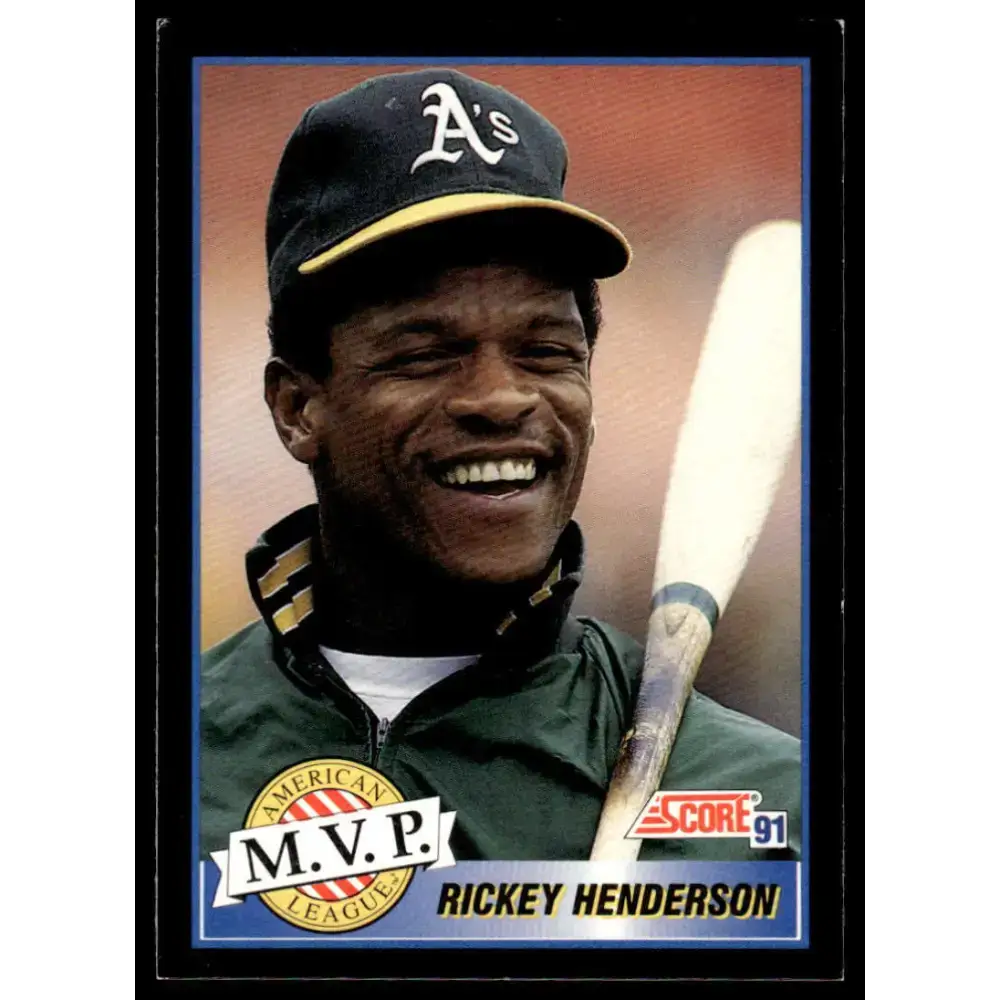 1991 Score #875 Rickey Henderson NM-MT Oakland Athletics Baseball Card - Baseball Card Single