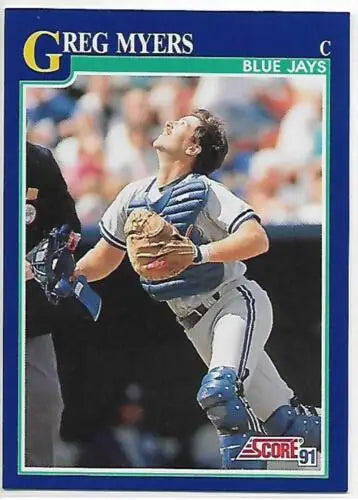 1991 Score #88 Greg Myers NM-MT Blue Jays baseball card with original gloss finish